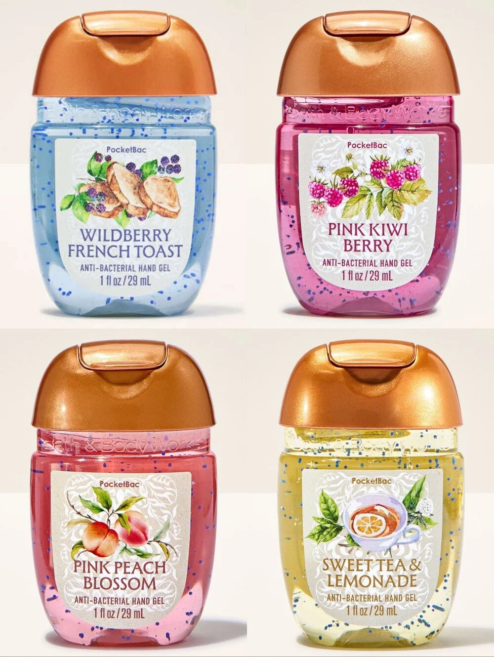 Bath & Body Works PocketBac Hand Gel Set of 4 New RARE
